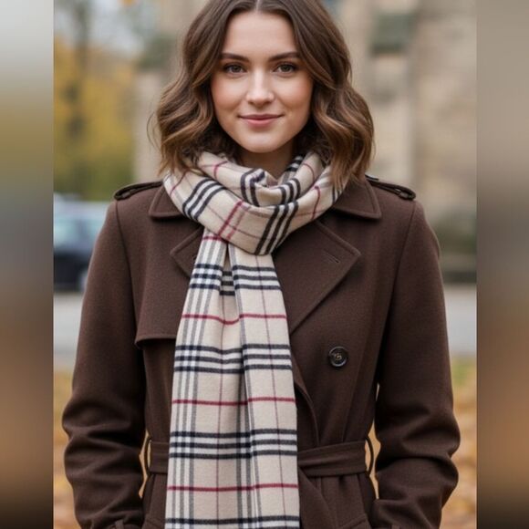 Plaid cashmere scarf - Picture 1 of 7